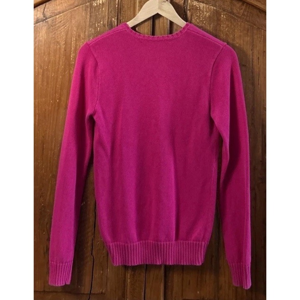 Women's Ralph Lauren V-Neck Sweater Embroidered Crest Sz Medium/small - Picture 3 of 10